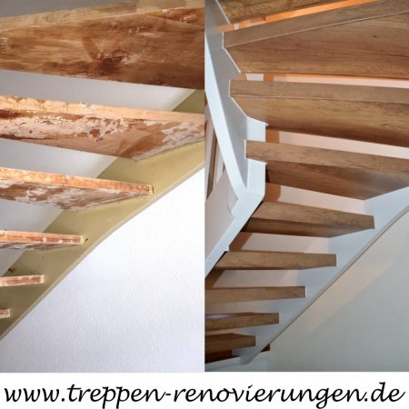 Offene Treppe renovieren - Treppen-Renovierungen Schran